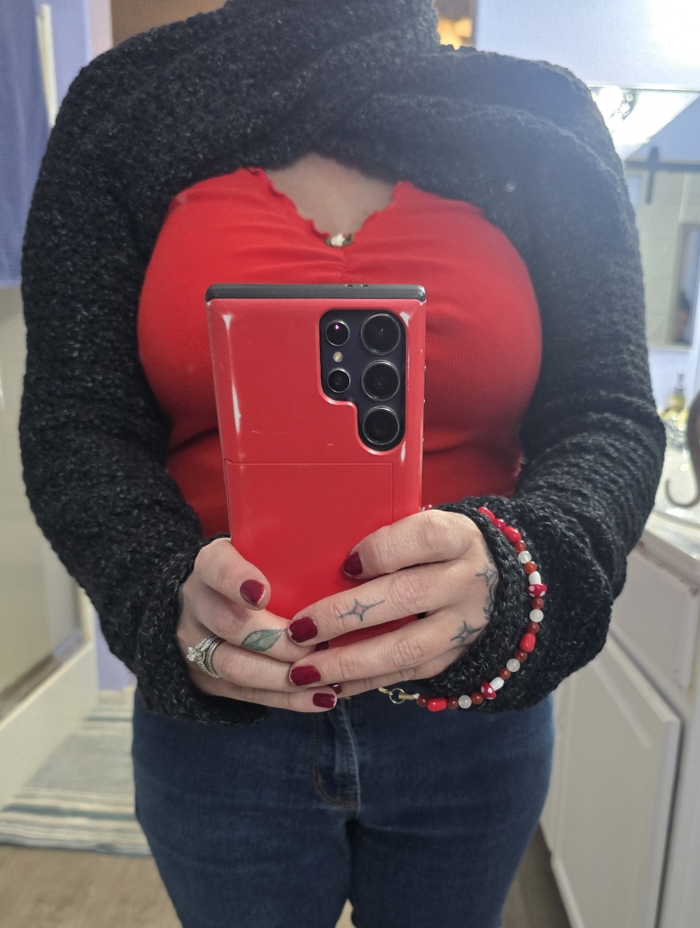 100% Acrylic Handmade Scarf w/ Sleeves